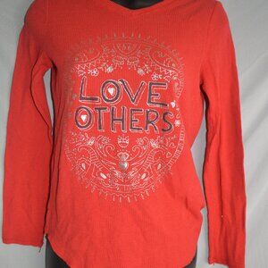 Mudd women thermal red shirt love others size small